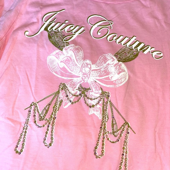 Rare Vintage Y2K Pink Juicy Couture Graphic Tee with Bling. Unworn✨💕 - Picture 1 of 4